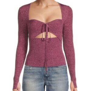 Jonathan SIMKHAI Alexia Marled Ribbed Sweater-sold out-CC9